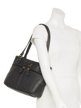 Stone & Co. Black Leather Shoulder Tote